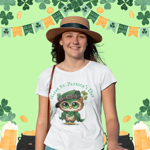 Camiseta Rua, garota personalizada da Coruja Verde do Dia d
