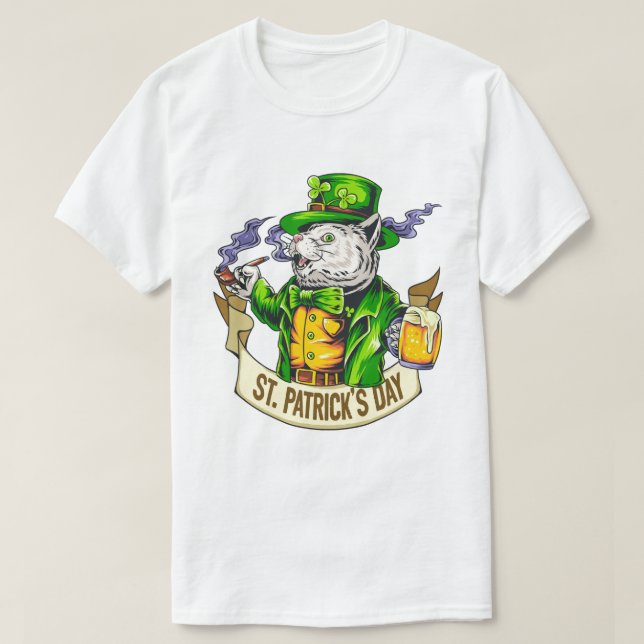 Camiseta Rua, Gato do Dia de Patrick (Frente do Design)