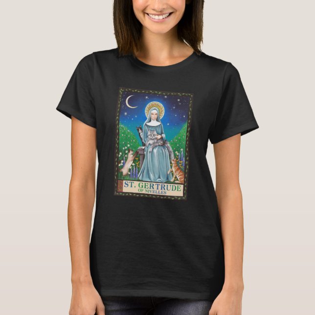 Camiseta Rua Gertrude Nivelles Patron Santo (Frente)