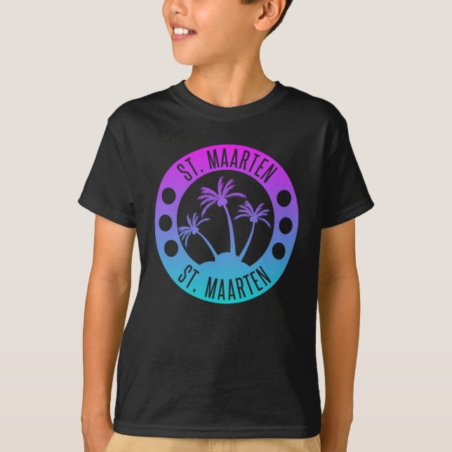 Camiseta Rua. Gradiente Azul Maarten Sint Martin (Frente)