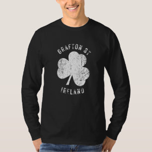 Camiseta Rua Grafton Dublin Irlanda Trevo Antigo Desgastado
