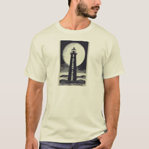 Camiseta Rua: Helena Island Michigan Lighthouse Moon