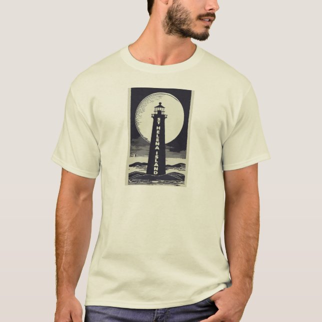 Camiseta Rua: Helena Island Michigan Lighthouse Moon (Frente)