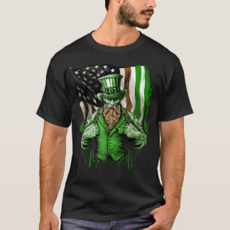 Camiseta Rua Irlandesa Americana Flag Lincoln