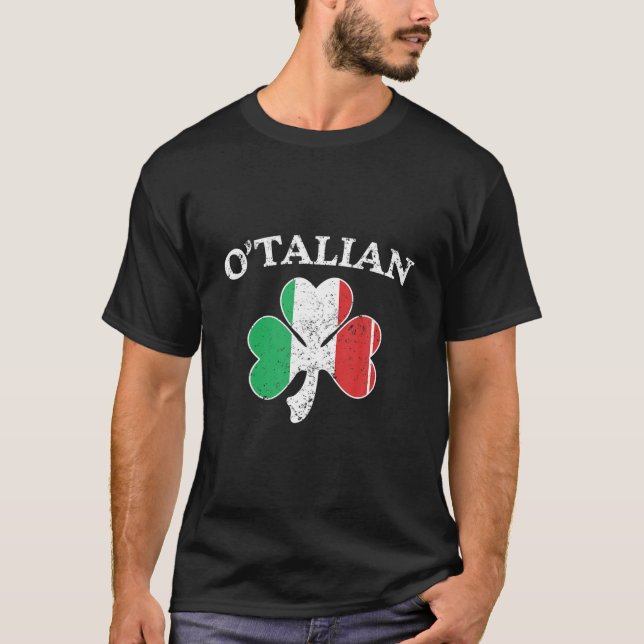 Camiseta Rua Irlandesa Irlandesa de O'talian Shamrock. Patr (Frente)