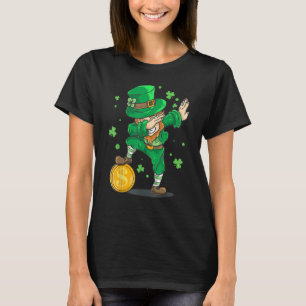 Camiseta Rua Irlandesa Patrick Day Dabbing Leprechaun Kid T