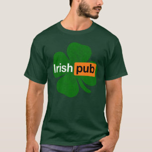 Camiseta Rua irlandesa Pub Green Shamrock Irlanda. Dia de P