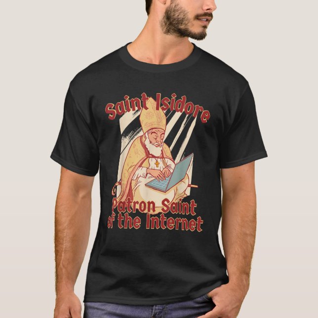 Camiseta Rua Isidore de Sevilha, Santo católico de Computaç (Frente)