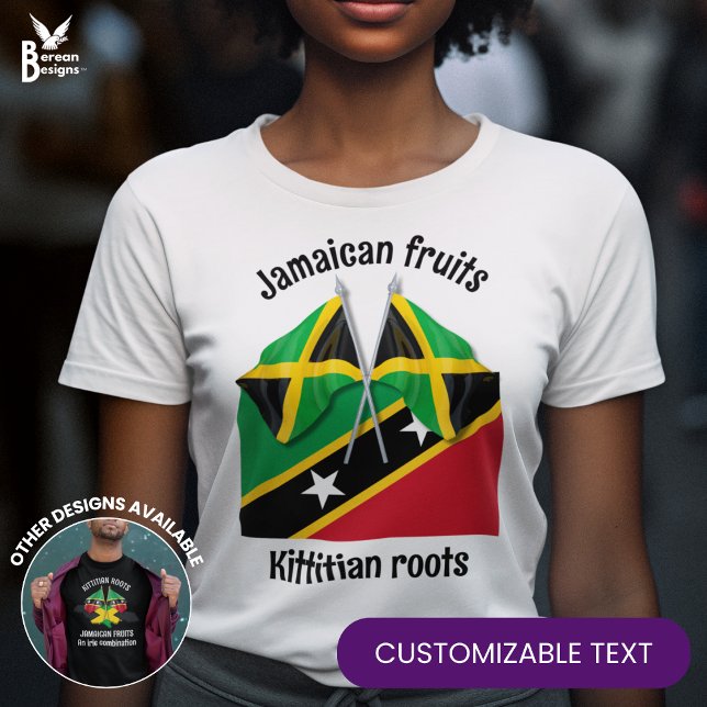 Camiseta Rua JAMAICA Fruta KITTS Raízes Personalizadas (Criador carregado)
