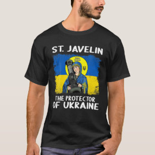 Camiseta Rua. Javelin Protetor Da Ucrânia Vintage Retro
