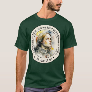 Camiseta Rua Joan of Arc Religerian cita presentes inspirad
