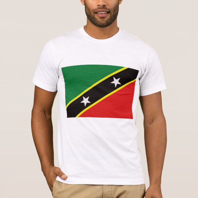 Camiseta Rua Kitts e bandeira de Nevis (Frente)