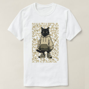 Camiseta Rua Legal Roupa de Rua Gato Preto com Capuz: Urb P