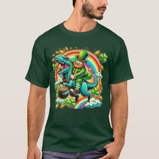 Camiseta Rua, Leprechaun do Dia de Patrick, a cavalgar de D