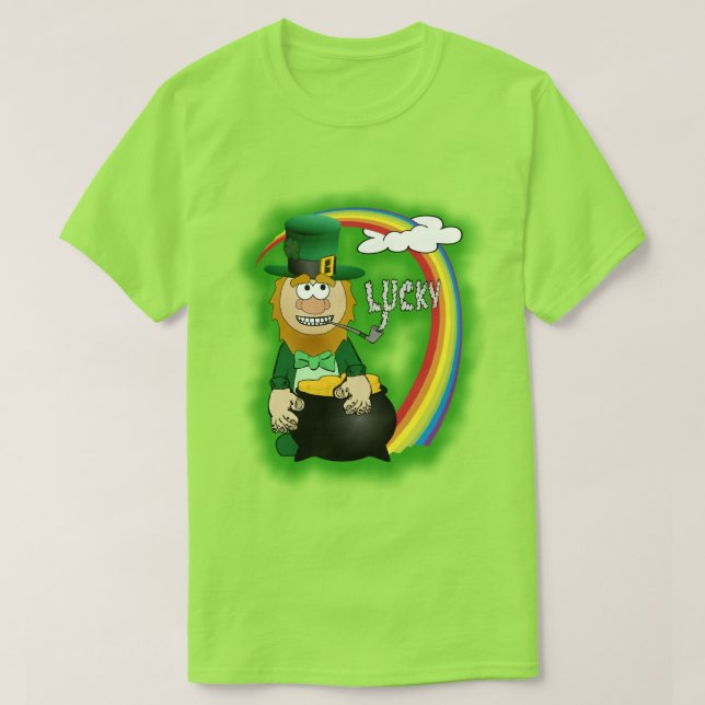 Camiseta Rua, LeprechaunT-Shirt do Dia de Patrick (Frente do Design)