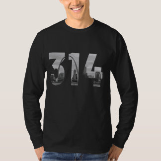 Camiseta Rua Louis 314 Area Code Vintage Skyline Missouri