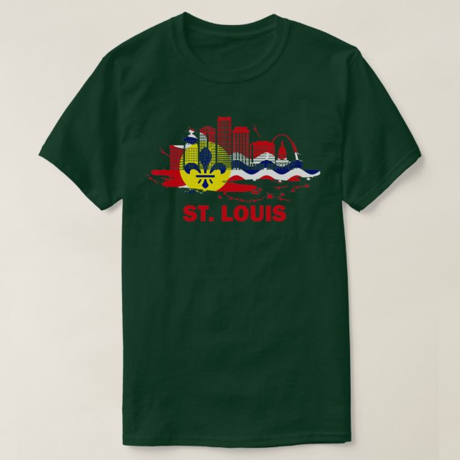 Camiseta Rua Louis City Flag Centro SkylineSt Louis Skylin (Frente do Design)