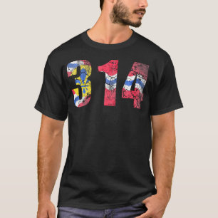 Camiseta Rua Louis Flag Missouri 314 Vintage Distress