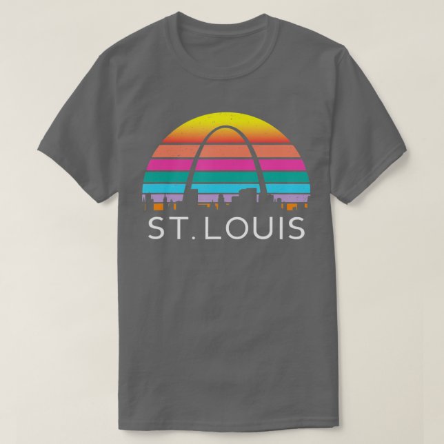 Camiseta Rua Louis Missouri Gateway Arch Retro Mississippi  (Frente do Design)