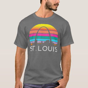Camiseta Rua Louis Missouri Gateway Arch Retro Mississippi 
