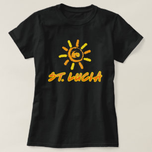 Camiseta Rua. Lúcia amarelo brilhante e laranja