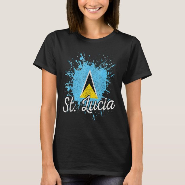 Camiseta Rua Lucia Flag Pride Caribe Santo Lucia (Frente)