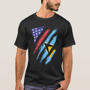 Camiseta Rua Lucian American Patriot Grown Hearwn Flag Stri