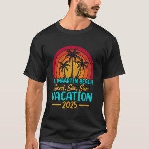 Camiseta Rua. Maarten Beach Sand Sea Sun Vacation 2025