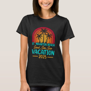 Camiseta Rua. Maarten Beach Sand Sea Sun Vacation 2025