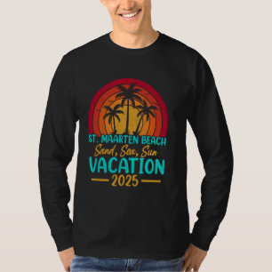 Camiseta Rua. Maarten Beach Sand Sea Sun Vacation 2025