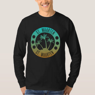 Camiseta Rua. Marten Ocean Aqua Blue Gradient Sint Martin