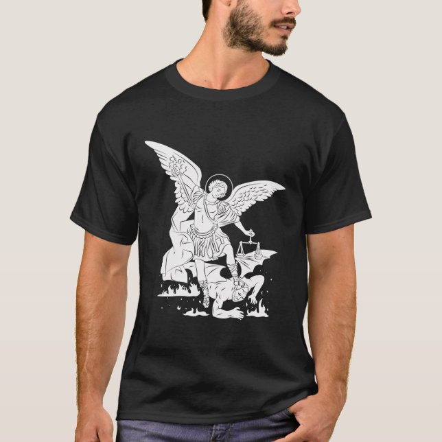 Camiseta Rua Michael O Protetor Espiritual Arcanjo (Frente)