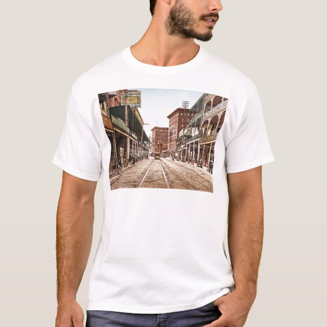 Camiseta Rua Nova Orleães 1900 de St Charles (Frente)