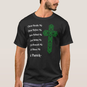 Camiseta Rua, oração de Patrick, Cruz Cristã Verde Irlandes