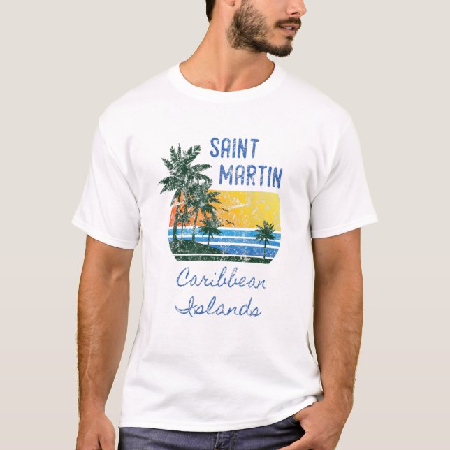 Camiseta Rua Original. Ilhas do Caribe Martin Distante P (Frente)