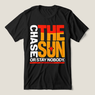 Camiseta Rua Ousada Perseguir O Sol Pôr do Sol