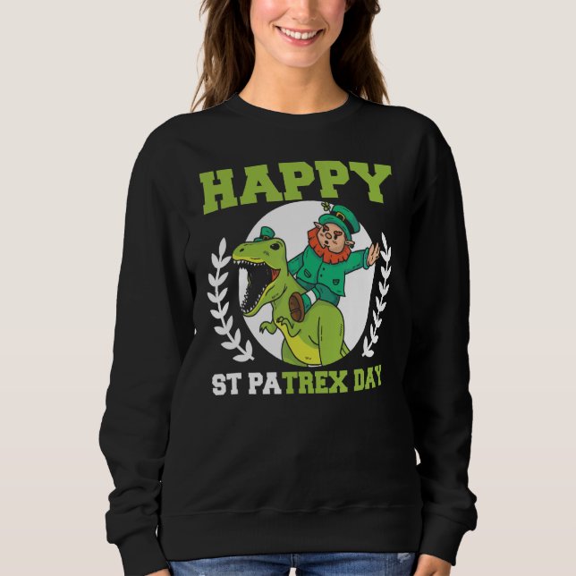 Camiseta Rua Patrex Day Leprechaun Dino T Rex (Frente)