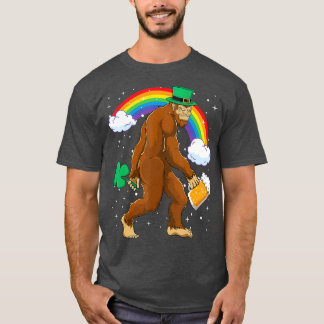 Camiseta Rua Patrick Bigfoot Rainbow Lucky Funny Bebendo