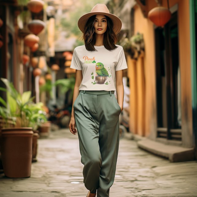 Camiseta Rua Patrick Birdie Green Parrot Prova de Pintura (Criador carregado)