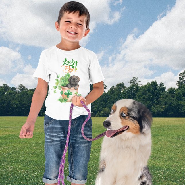 Camiseta Rua Patrick Black Labrador Puppy Dog Lucky Boy (Criador carregado)