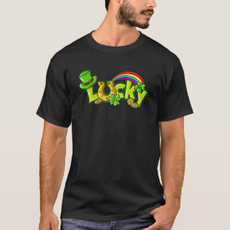 Camiseta Rua Patrick Day Com Sorte Com Sapato De Cavalo Arc
