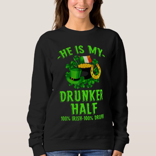 Camiseta Rua Patrick Day Drunker Half 100 Irish Shamrock Ir (Frente)