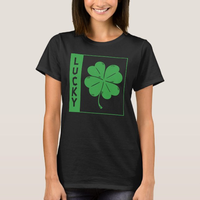 Camiseta Rua Patrick Day Lucky Green C Folha Saint Patricks (Frente)