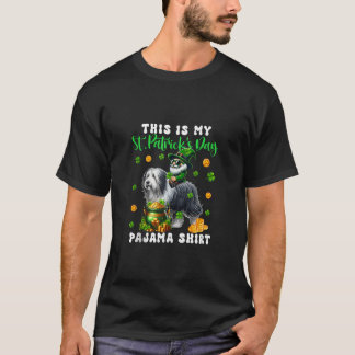 Camiseta Rua Patrick Day Pajama Shirt Gnome Bearded Collie