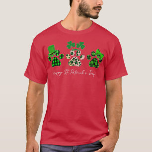 Camiseta Rua Patrick Day Paw lepard shamrock Cat Dog Mãe