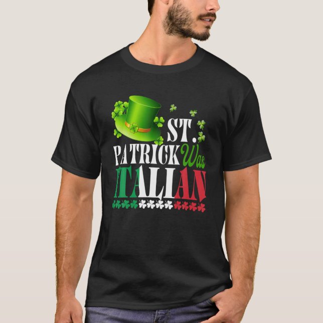 Camiseta Rua Patrick Era O Dia de São Patrício Italiano Hat (Frente)
