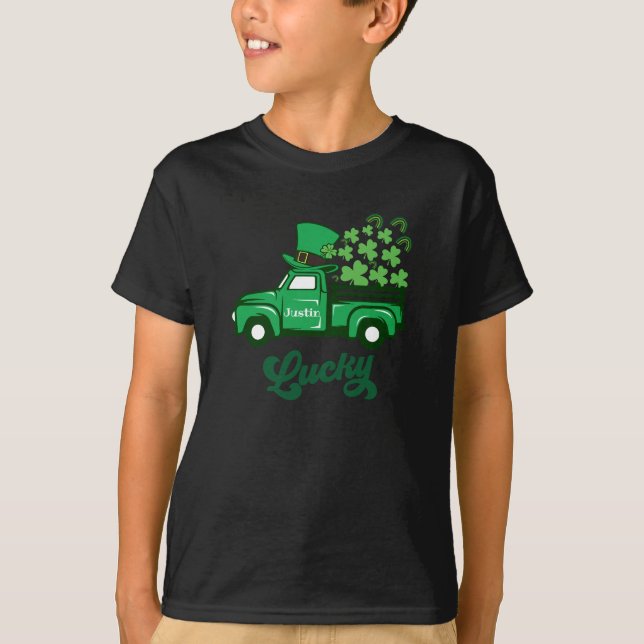 Camiseta Rua Patrick Leprechaun Truck Rainbow Luck Shamrock (Frente)