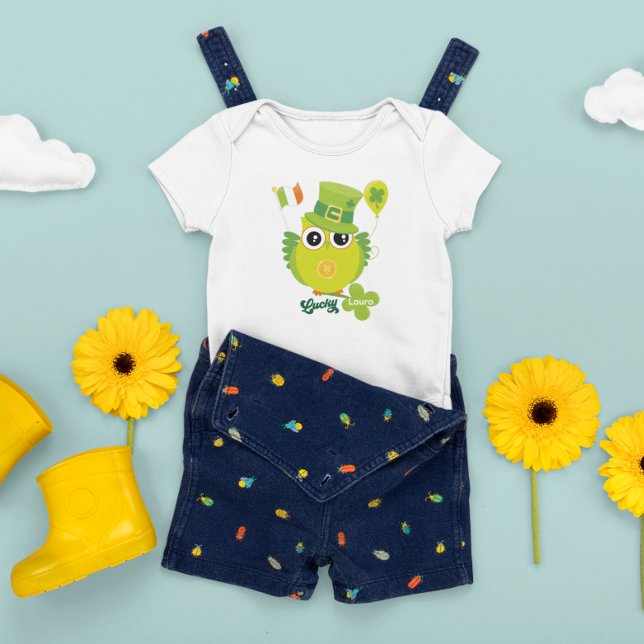 Camiseta Rua Patrick Owl Leprechaun Hat Irish Flag Green (Criador carregado)