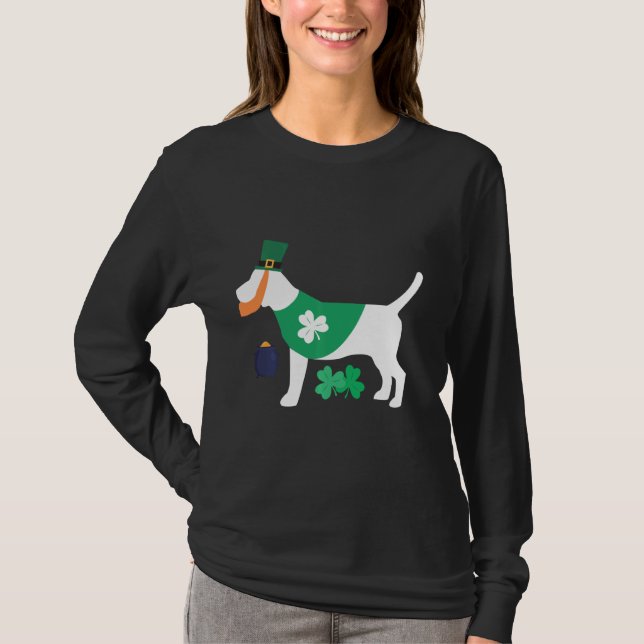 Camiseta Rua Patrick S Day Beagle Engraçada Para Cachorros (Frente)
