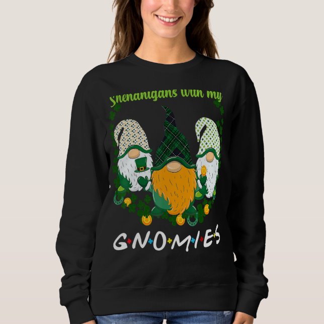 Camiseta Rua Patrick S Day Shenanigans Gnomies Gnomo Shamro (Frente)